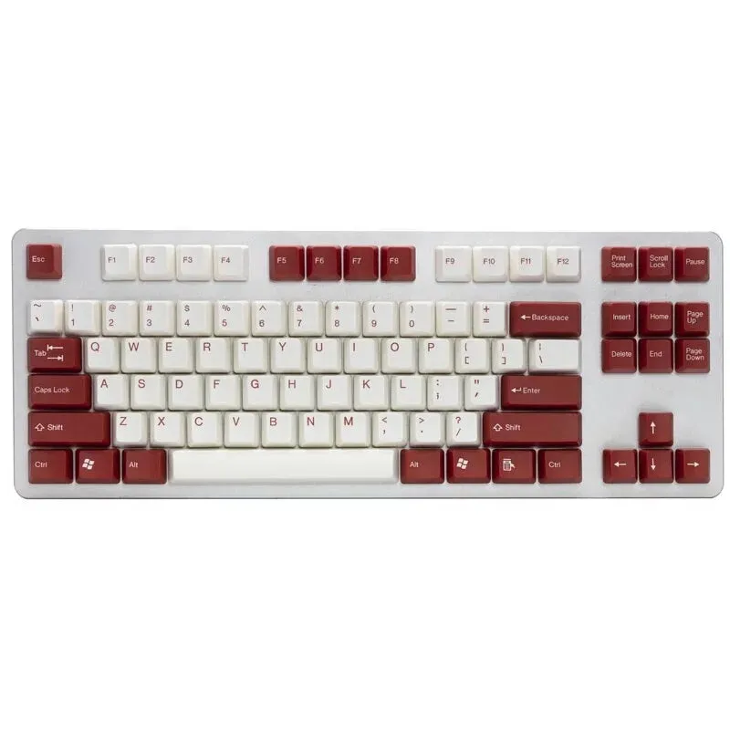 Tai-Hao White & Red ABS Keycap Set | Keeb